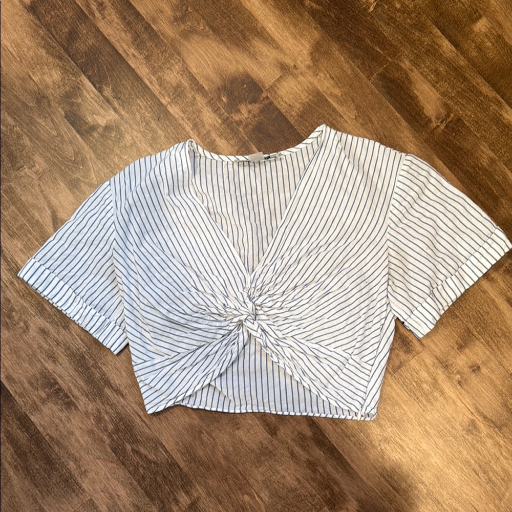 All Saints Striped Knot Front Women's Top